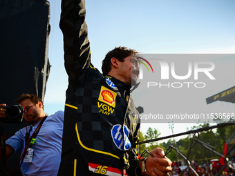 Charles Leclerc of Scuderia Ferrari celebrates his victory during the race of the Italian GP, the 16th round of the Formula 1 World Champion...