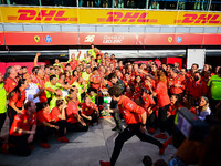 Charles Leclerc of Scuderia Ferrari celebrates his victory during the race of the Italian GP, the 16th round of the Formula 1 World Champion...