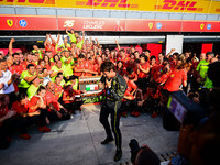 Charles Leclerc of Scuderia Ferrari celebrates his victory during the race of the Italian GP, the 16th round of the Formula 1 World Champion...