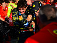 Charles Leclerc of Scuderia Ferrari celebrates his victory during the race of the Italian GP, the 16th round of the Formula 1 World Champion...