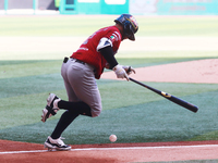 Alexi Amarista #2 of Guerreros de Oaxaca bats during match 6 of the Mexican Baseball League (LMB) South Zone 2024 championship series agains...