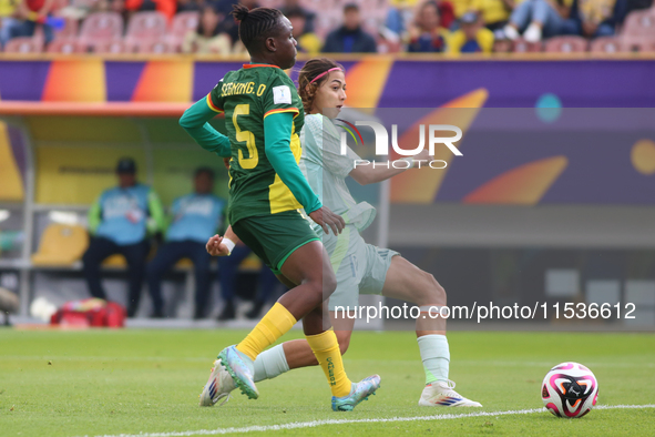 Montserrat Saldivar of Mexico and Orline Djutcie Segning of Cameroon during the FIFA U-20 Women's World Cup 2024 match between Cameroon and...