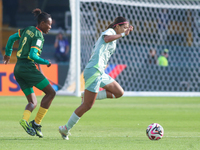 Estelle Yanga Zeh of Cameroon fights for the ball against Montserrat Saldivar of Mexico during the FIFA U-20 Women's World Cup 2024 match be...