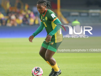 Nina Ngueleu of Cameroon controls the ball during the 2024 FIFA U-20 Women's World Cup match between Cameroon and Mexico at El Campin stadiu...