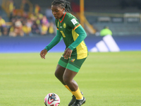 Nina Ngueleu of Cameroon controls the ball during the 2024 FIFA U-20 Women's World Cup match between Cameroon and Mexico at El Campin stadiu...