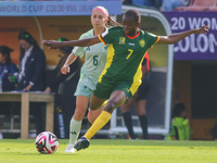 Lamine Mala of Cameroon fights for the ball against Alejandra Lomeli of Mexico during the FIFA U-20 Women's World Cup 2024 match between Cam...