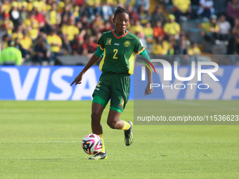 Estelle Yanga Zeh of Cameroon controls the ball during the 2024 FIFA U-20 Women's World Cup match between Cameroon and Mexico at El Campin s...