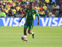 Estelle Yanga Zeh of Cameroon controls the ball during the 2024 FIFA U-20 Women's World Cup match between Cameroon and Mexico at El Campin s...