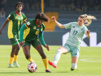 Naomi Eto of Cameroon fights for the ball against Tatiana Flores of Mexico during the FIFA U-20 Women's World Cup 2024 match between Cameroo...