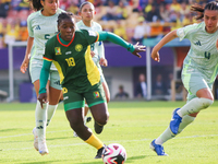 Nina Ngueleu of Cameroon fights for the ball against Giselle Espinoza of Mexico during the FIFA U-20 Women's World Cup 2024 match between Ca...