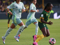 Lamine Mana of Cameroon controls the ball during the FIFA U-20 Women's World Cup 2024 match between Cameroon and Mexico at the El Campin sta...