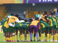 Cameroon national team players during the 2024 FIFA U-20 Women's World Cup match between Cameroon and Mexico at El Campin Stadium in Bogota,...