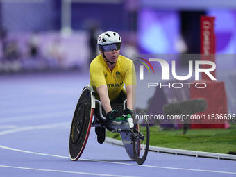 Angela Ballard of Australia in action in Women's 800m - T53 Final during the Paris 2024 Paralympic Games at Stade de France on September 1,...