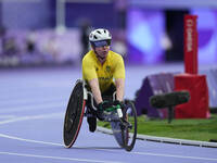 Angela Ballard of Australia in action in Women's 800m - T53 Final during the Paris 2024 Paralympic Games at Stade de France on September 1,...