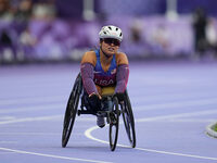 Chelsea Stein of United States of America in action in Women's 800m - T53 Final during the Paris 2024 Paralympic Games at Stade de France on...