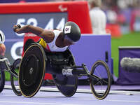 Lea Bayekula of Belgium in action in Women's 800m - T54 Final during the Paris 2024 Paralympic Games at Stade de France on September 1, 2024...