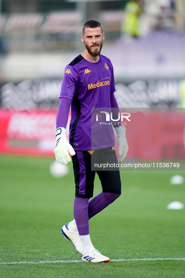 David De Gea of ACF Fiorentina looks on during the Serie A Enilive match between ACF Fiorentina and AC Monza at Stadio Artemio Franchi on Se...