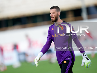 David De Gea of ACF Fiorentina looks on during the Serie A Enilive match between ACF Fiorentina and AC Monza at Stadio Artemio Franchi on Se...