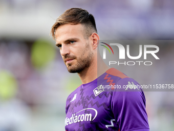 Marin Pongracic of ACF Fiorentina looks on  during the Serie A Enilive match between ACF Fiorentina and AC Monza at Stadio Artemio Franchi o...