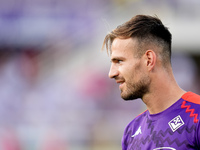 Marin Pongracic of ACF Fiorentina looks on during the Serie A Enilive match between ACF Fiorentina and AC Monza at Stadio Artemio Franchi on...