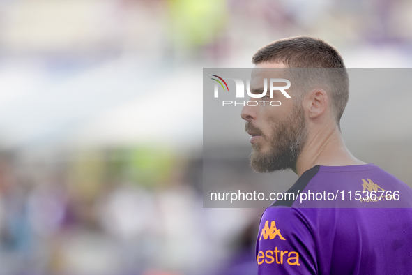 David De Gea of ACF Fiorentina looks on during the Serie A Enilive match between ACF Fiorentina and AC Monza at Stadio Artemio Franchi on Se...