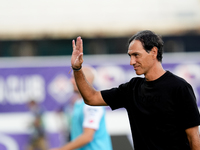 Alessandro Nesta head coach of AC Monza gestures during the Serie A Enilive match between ACF Fiorentina and AC Monza at Stadio Artemio Fran...