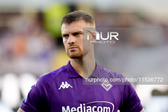 Lucas Beltran of ACF Fiorentina looks on during the Serie A Enilive match between ACF Fiorentina and AC Monza at Stadio Artemio Franchi on S...