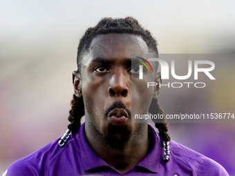 Moise Kean of ACF Fiorentina looks on during the Serie A Enilive match between ACF Fiorentina and AC Monza at Stadio Artemio Franchi on Sept...