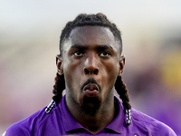 Moise Kean of ACF Fiorentina looks on during the Serie A Enilive match between ACF Fiorentina and AC Monza at Stadio Artemio Franchi on Sept...