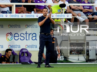 Raffaele Palladino head coach of ACF Fiorentina gestures during the Serie A Enilive match between ACF Fiorentina and AC Monza at Stadio Arte...