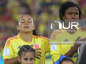 Cristina Motta and Karla Torres of Colombia during the FIFA U-20 Women's World Cup 2024 match between Colombia and Australia at the El Campi...