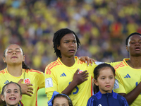 Cristina Motta, Karla Torres, and Yunaira Lopez of Colombia during the FIFA U-20 Women's World Cup 2024 match between Colombia and Australia...