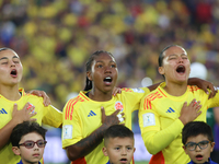 Liz Osorio, Sintia Cabezas, and Juana Ortegon of Colombia during the FIFA U-20 Women's World Cup 2024 match between Colombia and Australia a...