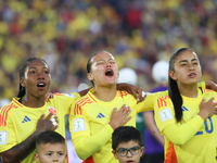 Sintia Cabezas, Juana Ortegon, and Karla Viancha of Colombia during the FIFA U-20 Women's World Cup 2024 match between Colombia and Australi...