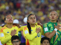 Juana Ortegon, Karla Viancha, and Luisa Agudelo of Colombia during the FIFA U-20 Women's World Cup 2024 match between Colombia and Australia...