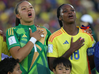 Luisa Agudelo and Linda Caicedo of Colombia during the FIFA U-20 Women's World Cup 2024 match between Colombia and Australia at the El Campi...