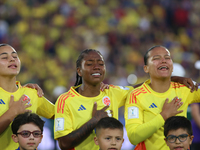 Sintia Cabezas, Juana Ortegon, and Karla Viancha of Colombia during the FIFA U-20 Women's World Cup 2024 match between Colombia and Australi...