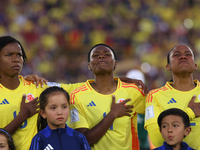 Karla Torres, Yunaira Lopez, and Juana Ortegon of Colombia during the FIFA U-20 Women's World Cup 2024 match between Colombia and Australia...