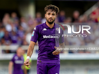 Luca Ranieri of ACF Fiorentina looks on during the Serie A Enilive match between ACF Fiorentina and AC Monza at Stadio Artemio Franchi on Se...