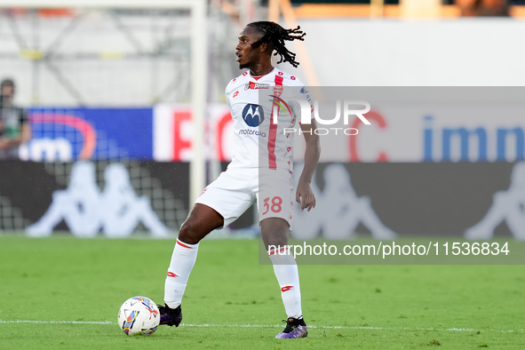 Warren Bondo of AC Monza during the Serie A Enilive match between ACF Fiorentina and AC Monza at Stadio Artemio Franchi on September 01, 202...