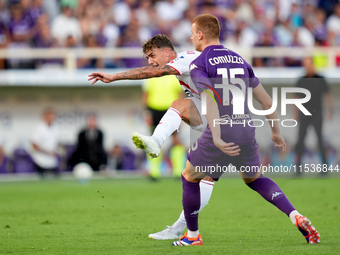 Daniel Maldini of AC Monza scores second goal during the Serie A Enilive match between ACF Fiorentina and AC Monza at Stadio Artemio Franchi...