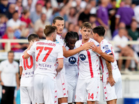 Daniel Maldini of AC Monza celebrates after scoring second goal during the Serie A Enilive match between ACF Fiorentina and AC Monza at Stad...