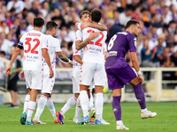 Daniel Maldini of AC Monza celebrates after scoring second goal during the Serie A Enilive match between ACF Fiorentina and AC Monza at Stad...