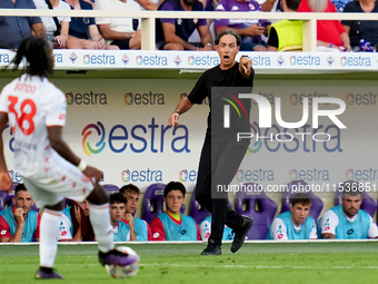 Alessandro Nesta head coach of AC Monza gestures during the Serie A Enilive match between ACF Fiorentina and AC Monza at Stadio Artemio Fran...