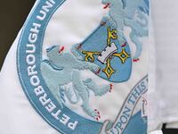 Close-up of a corner flag during the Sky Bet League 1 match between Peterborough and Wrexham in Peterborough, England, on August 31, 2024. (