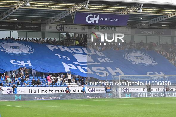 General view inside the stadium during the Sky Bet League 1 match between Peterborough and Wrexham at London Road in Peterborough, England,...