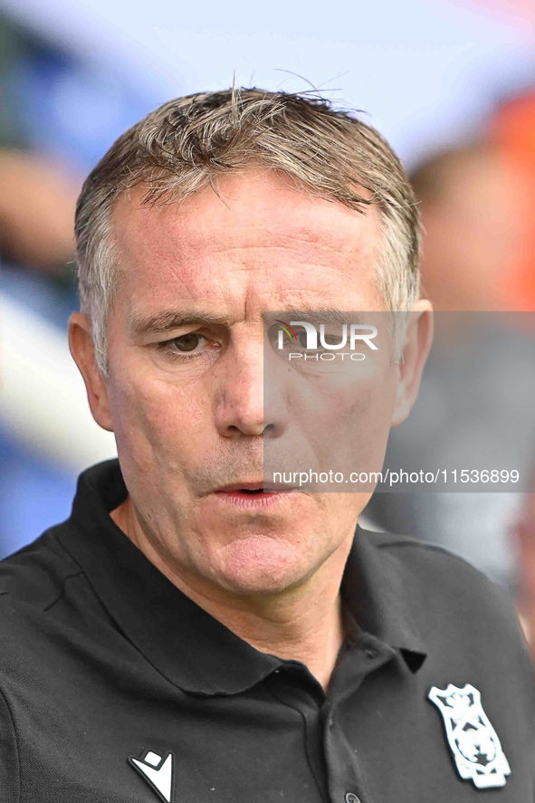 Close-up of Manager Phil Parkinson (Manager Wrexham) during the Sky Bet League 1 match between Peterborough and Wrexham at London Road in Pe...