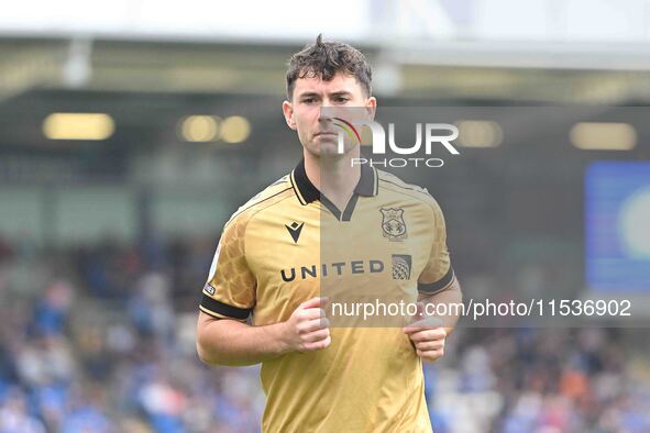 Tom O'Connor (6 Wrexham) during the Sky Bet League 1 match between Peterborough and Wrexham at London Road in Peterborough, England, on Augu...