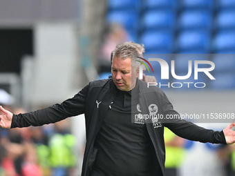 Manager Darren Ferguson of Peterborough United gestures during the Sky Bet League 1 match between Peterborough and Wrexham at London Road in...