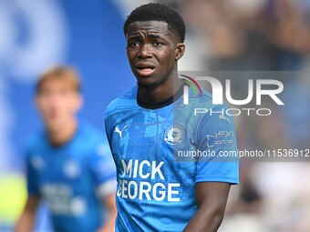 Kwame Poku (11 Peterborough United) looks on during the Sky Bet League 1 match between Peterborough and Wrexham at London Road in Peterborou...